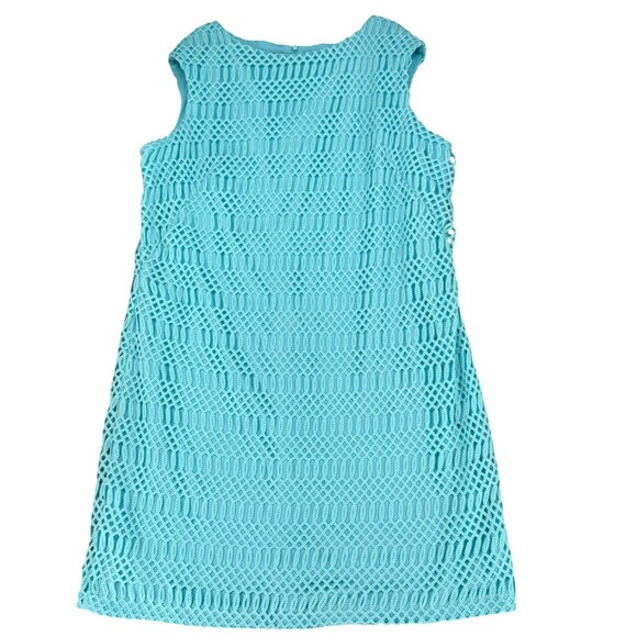 Lauren Ralph Lauren Crochet Lace Sheath Dress 18W Aqua Blue Boat Neck Wedding - Picture 2 of 13
